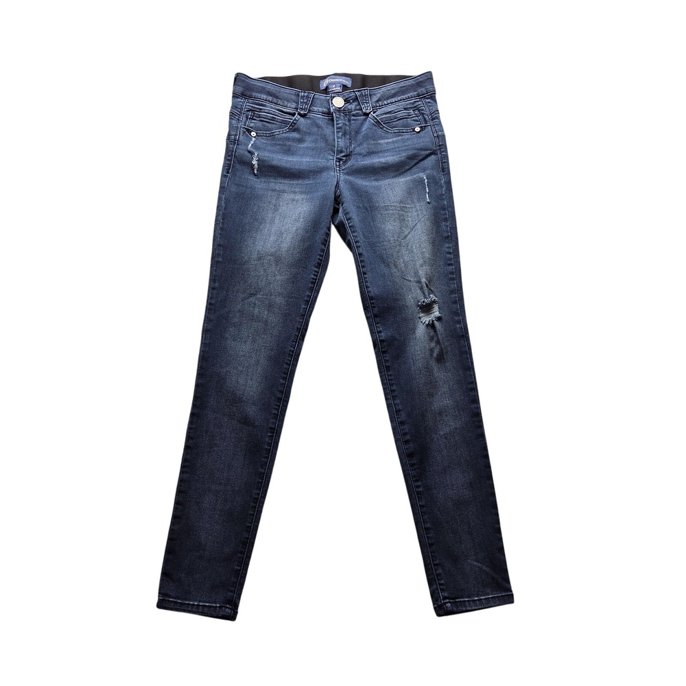 Democracy Absolution Jeans Womens 8 Blue Medium Wash Skinny Distressed Stretch
